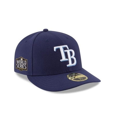 Blue Tampa Bay Rays Hat - New Era MLB World Series Side Patch Low Profile 59FIFTY Fitted Caps USA4602391